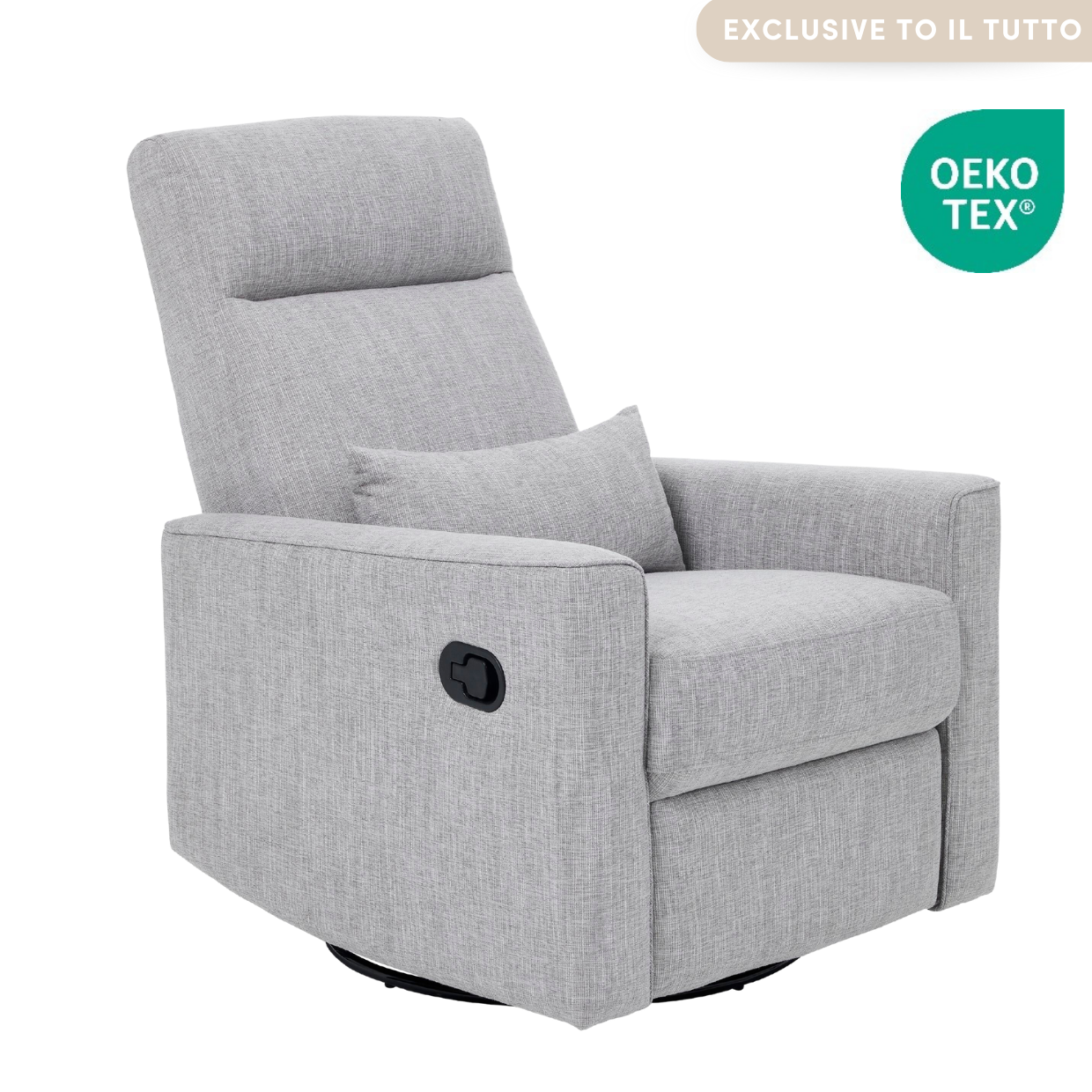 Paige Recliner Glider Nursing Chair in Pure Grey iL Tutto