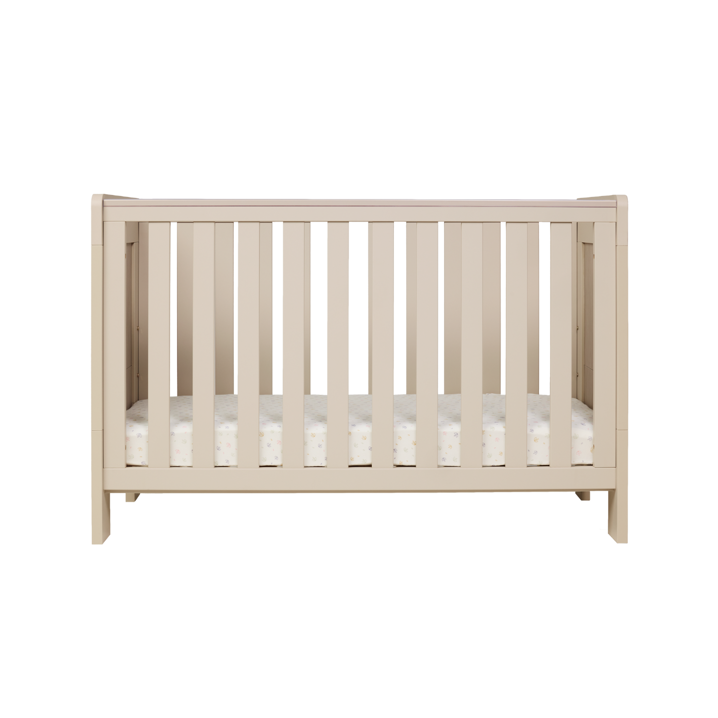 Alba Mini Cot in Mushroom & Herringbone