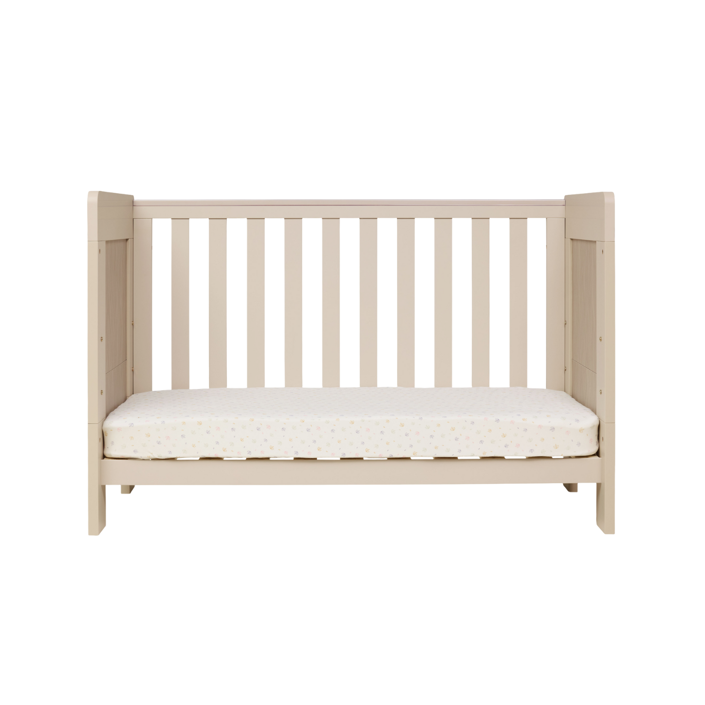 Alba Mini Cot in Mushroom & Herringbone