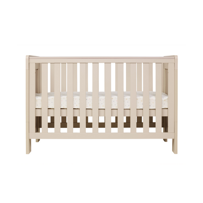 Alba Mini Cot in Mushroom & Herringbone