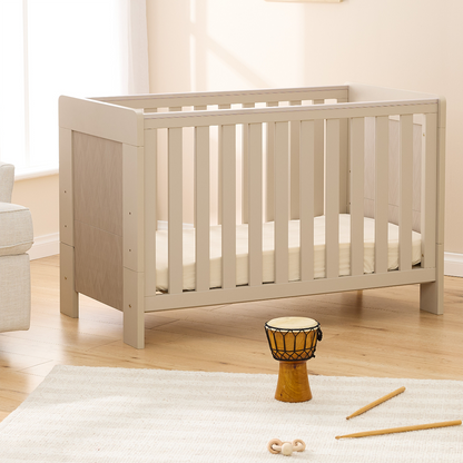 Alba Mini Cot Set with Chelsea in Mushroom & Golden Oak