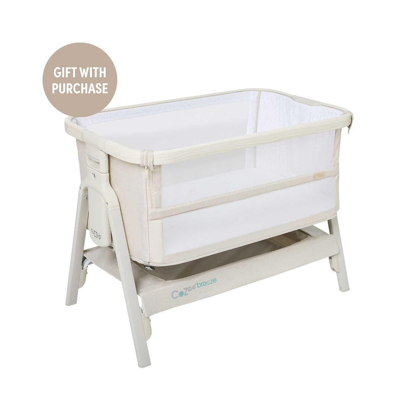 Alba Mini Cot Set with Chelsea in Mushroom & Golden Oak