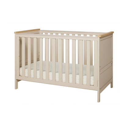 Misha Cot Set with Chelsea in Mushroom & Golden Oak