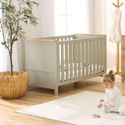 Misha Cot Set with Chelsea in Sage & Golden Oak