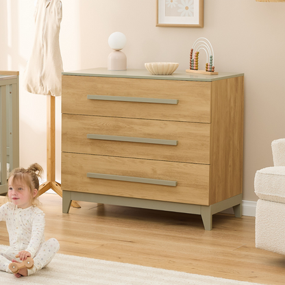 Misha Cot Set with Chelsea in Sage & Golden Oak