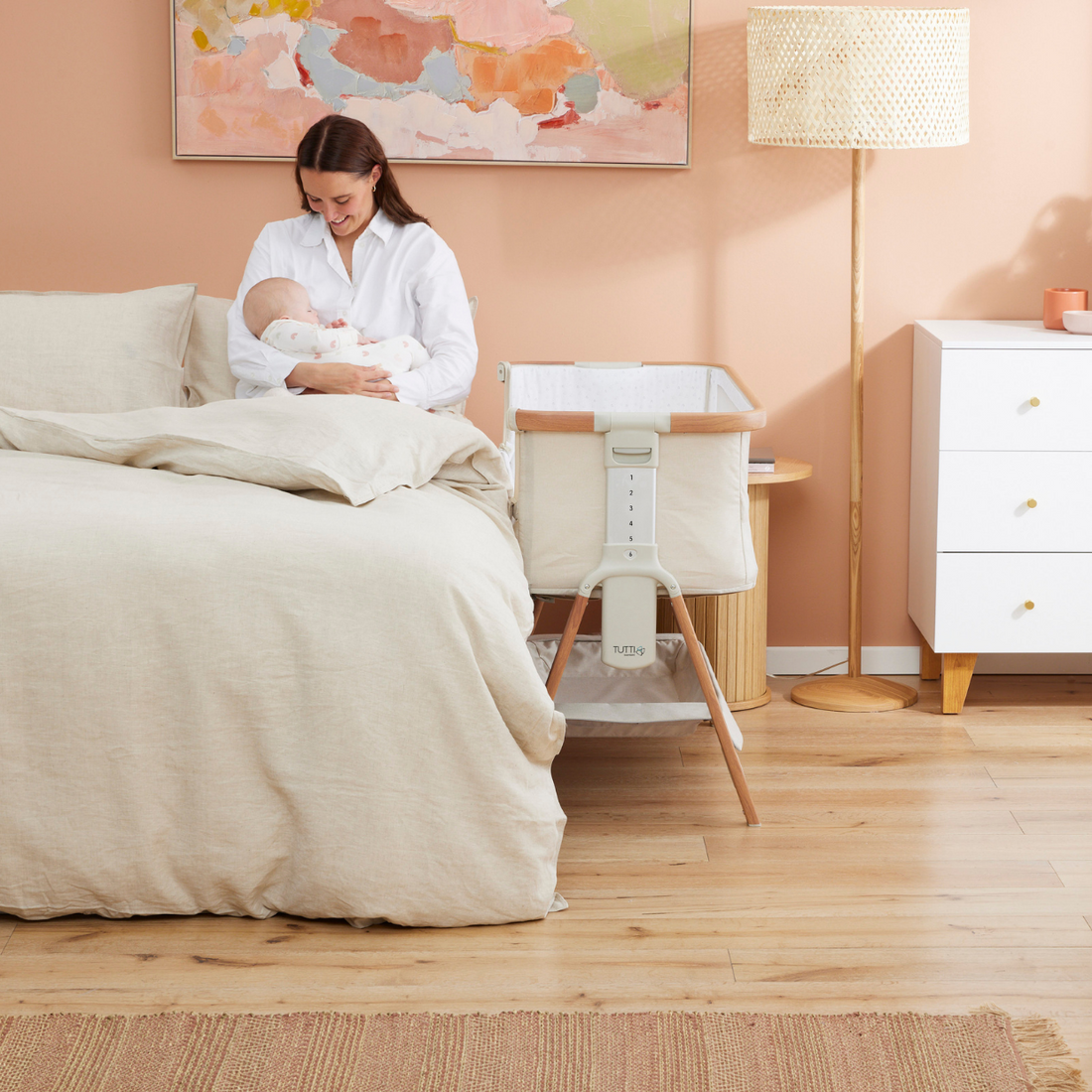 CoZee Breeze Plus CoSleeping with Rocking Legs in Scandi Wal iL Tutto