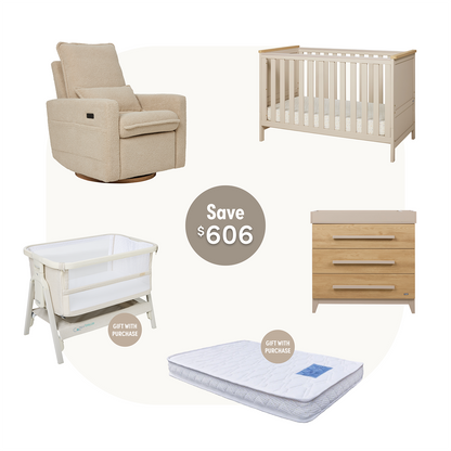 Misha Cot Set with Frankie in Mushroom & Golden Oak