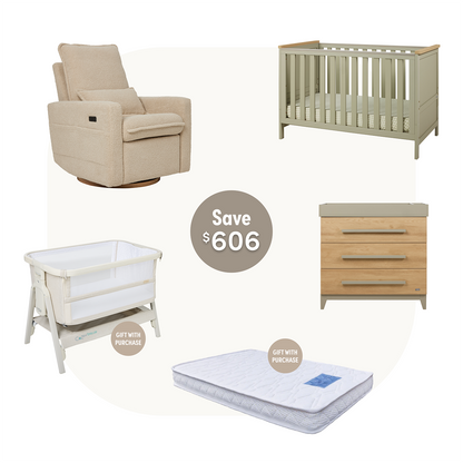 Misha Cot Set with Frankie in Sage & Golden Oak