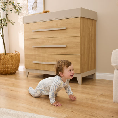 Hallee Chest Changer in Mushroom & Golden Oak