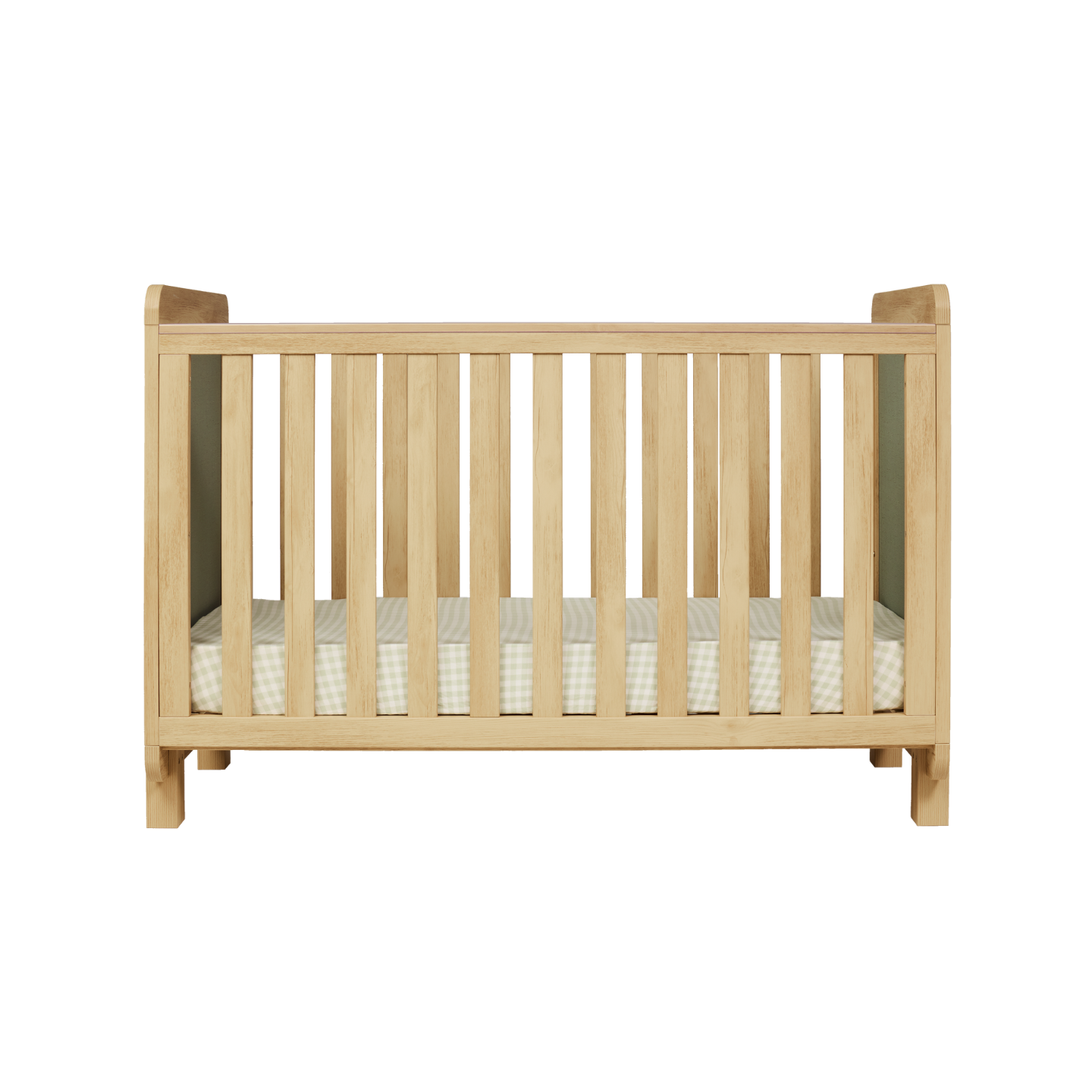 Kuba Cot in Sage Weave & Golden Oak