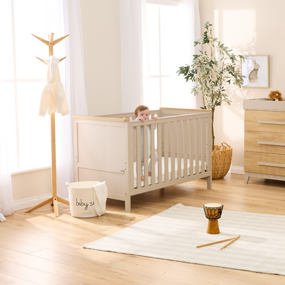 Misha Cot in Mushroom & Golden Oak