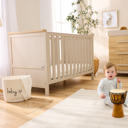 Misha Cot in Mushroom & Golden Oak