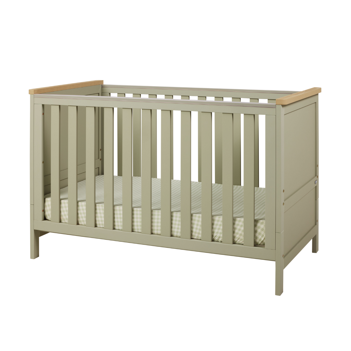 Misha Cot in Sage & Golden Oak