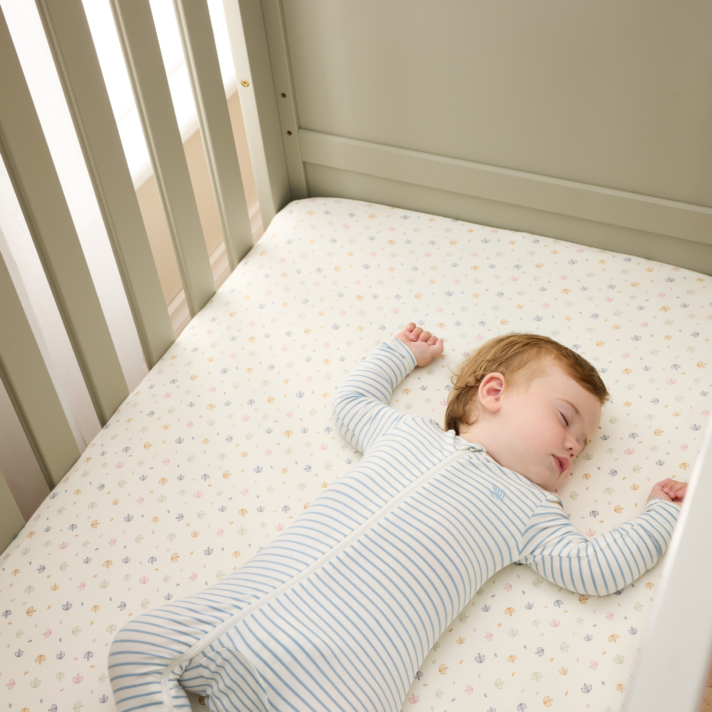 Misha Cot in Sage & Golden Oak